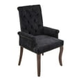 thumbnail image 6 of Hassch Chenille Upholstered Dining Chair, Mid-Century Modern Armchair with Tufted Backrest and Solid Wood Legs for Kitchen & Dining Room (Black), 6 of 10