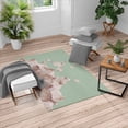 thumbnail image 1 of Flower Turkish Area Rug, Abstract Themed Modern Futuristic Image with Water Like Colored Art Print, Soft Carpet for Living Room Decor with Distressed Look, 2.6' x 5', Pale Teal, by Ambesonne, 1 of 4