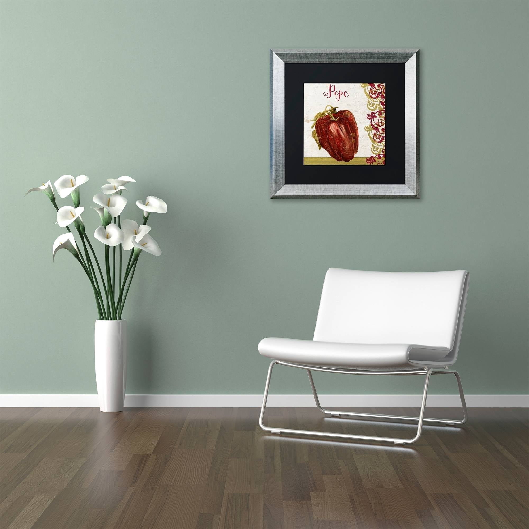 Trademark Fine Art "Cucina Italiana Vii" Canvas Art by Color Bakery Black Matte, Silver Frame