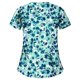 thumbnail image 2 of mujer manga corta patrón de dibujos animados tops uniforme de trabajo camisetas azul / 5xl, 2 of 3