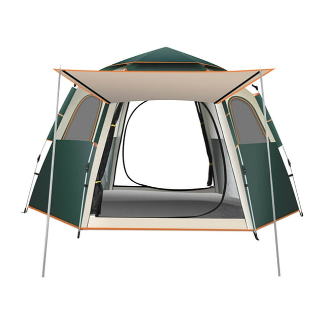 Tienda de Campaña Tela Oxford Pop Up Automático Carpa Familiar Impermeable de Doble Capa para Senderismo Viajar Mochilero Verde 5 a 8 Personas YUNYI BRAND Deportes