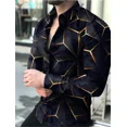 thumbnail image 1 of Camisa casual de fiesta para hombre , camisa social de lujo para hombre, camisa con botones de solapa, camisa casual con estampado de manga larga, ropa para hombre, 1 of 6