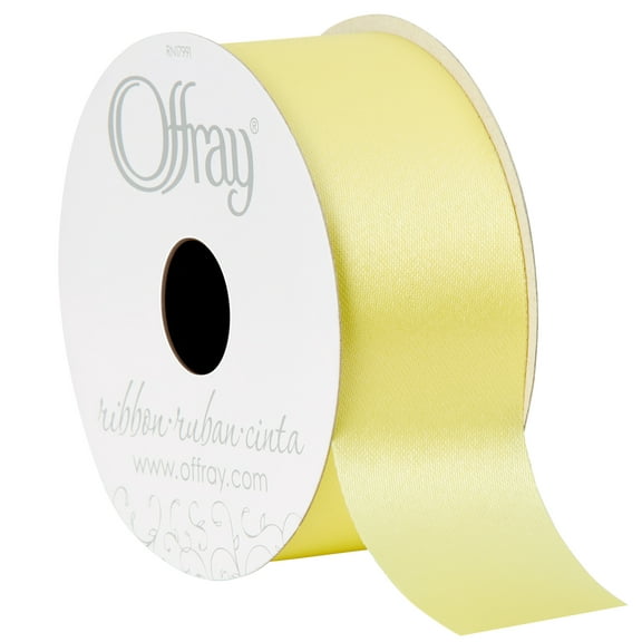 Offray Ribbon, Maize Yellow 1 1/2 inch Acetate Polyester Outdoor Ribbon for Floral Displays and Decorations, 21 feet, 1 Each