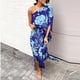 thumbnail image 1 of ¡Ahorros de verano! Vestidos casuales de verano para mujer, tallas grandes, liquidación. Vestido de verano para mujer, de un solo hombro, estampado, suelto, con media abertura en el dobladillo y, 1 of 5