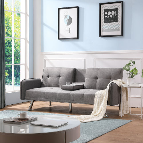 Red Home Furniture for Apartment Essential Recliner Convertible Couch for Living Room Clearance w//Metal Legs and 2 Cup Holders Fold Up /& Down Modern Love Seat Suwikeke Futon Sofa Bed
