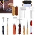 thumbnail image 2 of Leather Craft Tool Kit Leather Hand Sewing Repair Kit Stitching Punch Carving Work Groover Set DIY Tool Set Professional, 2 of 10