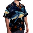 thumbnail image 2 of Starry Shark Men's Short Sleeve Poplin Shirt - Casual Printed Button Down Short Summer Beach Shirts Unisex940, 2 of 6
