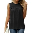 thumbnail image 3 of Inadays 2023 Women's Summer Top Ruffle Sleeveless Blouse Swiss Dot Flowy Shirt Tunic Top Summer Casual Cute Blouse, Black, L, 3 of 7