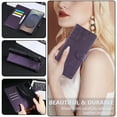 thumbnail image 5 of Wallet Case for Samsung Galaxy A15, Elegant PU Leather Phone Case with Card Slots, Kickstand Flip, Wrist Hand Strap, Magnetic Closure Flower Pattern Folio Cover for Samsung Galaxy A15, Darkpurple, 5 of 11