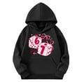 thumbnail image 4 of Kids Hoodies Sweatshirts 6 7 Six Seven Letter Hoodies Sweatshirts Comfortable Pullover Hoodie With Unique Valentine'S Day Print Girls And Boys Crewneck Sweatshirt Black 160(13-14 Years), 4 of 7