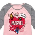 thumbnail image 3 of Marvel - Valentines Scribble - Girls Shirt Tail Raglan, 3 of 5