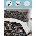 thumbnail image 4 of Quilts Twin XL Size, Boho Black Floral Soft Comforter Bedding Set for Bed, Farmhouse Botanical Vintage Paisley Flower Lightweight Quilted Bedspread with Pillow Cover(2 Pieces), 68x98 Inch, 4 of 6