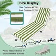 thumbnail image 2 of DTTRA Chaise Lounge Cushions Outdoor, 80 x 26 x 3 Inch, Waterproof Lounge Chair Cushion for Outdoor Furniture, Patio Lounger Pads with Removable Cover Ties Pillow for Pool, Garden Loungers, 2 of 7