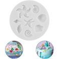 thumbnail image 1 of DIY criaturas marinas Concha estrella de mar Shell moldes de silicona decoración de pasteles Fondant pastel caramelo creativo concha de Chocolate molde para hornear, 1 of 5