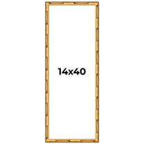 14x40 Frame Gold Bamboo Solid Wood Picture Frame | 1 Inch Moulding Width | Interior Frame Depth