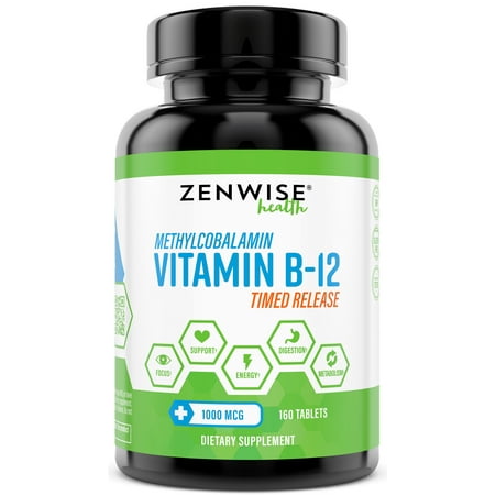 Zenwise Health Vitamin B-12 Timed Release Methylcobalamin Tablets, 160 (Best Time Of Day To Take B12)