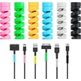 thumbnail image 1 of 120 Pieces Charger Cable Saver, Mouse Cable Protector, Silicone Flexible Cable Wire Protector Management Organizer, Spiral Cable Protector in 6 Colors for All Cellphone Data Lines, 1 of 7