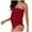 Red, variant on TQWQT Womens Shirring Stretch Seamless Strapless Bandeau Ribbed Sexy Tube Tank one-Piece Swimsuit Swimwear