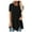 Black, variant on Womens Summer Tops,Women Plus Size Button Solid Round Neck Short Sleeve Irregular T-shirt Blouse Tops Black 6