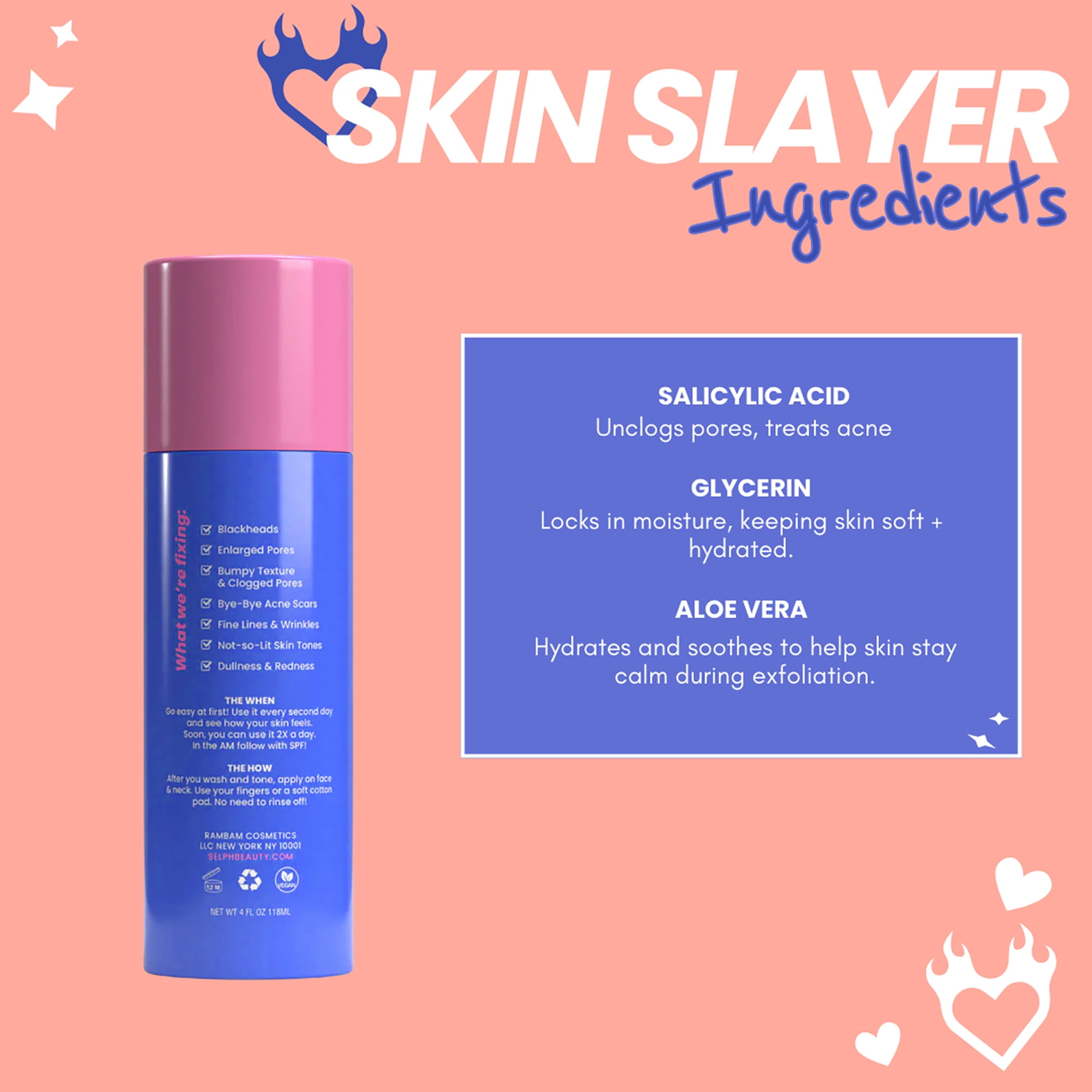 Sel:pH Skin Slayer 2 Percent Salicylic Exfoliator, Face Cleanser, 4 oz