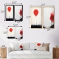thumbnail image 4 of Designart "Tender Red Serenity Minimal Watercolor II" Abstract Landscape Framed Wall Art Set Of 2 - Modern Red Framed Canvas Set For Living Room Decor, 4 of 6