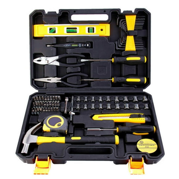 Wuztai Deals 90% off Tool Set 78 Universal Household Hand Tool Kit With Plastic Tool Box Electrician Tool Storage Box(The Horizontal Rod Contains 7ml Of Liquid) Clearance
