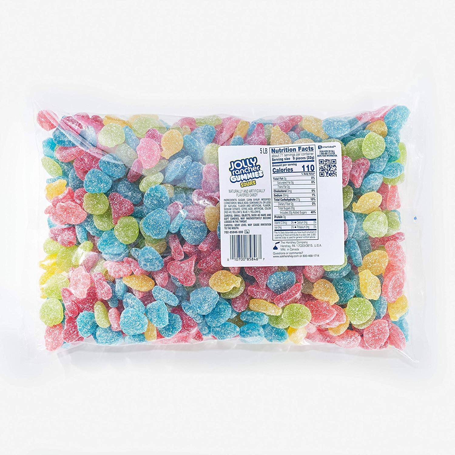 Jolly Rancher Gummies Sours Fruit Flavor Candy, 5 Lb