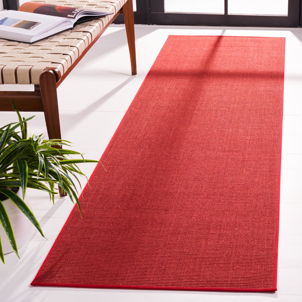 SAFAVIEH Martha Stewart Maximillian Solid Area Rug, Red, 8' x 10'