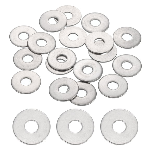 20 Pcs M5 304 Stainless Steel Flat Washers 5mm ID 16mm OD 1mm Thick, Silver