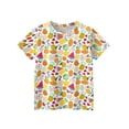 thumbnail image 3 of CCRFTGI Cute Shirts for Kids Girls 10-12 Short Sleeve Fruit Print Big Sister Outfit Tee Shirts Summer Trendy Soft Lightweight Crew Neck T-Shirts Multicolor 12-13 Years, 3 of 4