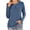 Blue A, variant on Ahuyic Womens Plus Size Top, Casual Long Sleeve Blouse For Autumns And Winter, Fashion Womens Casual Comfortable Long Sleeve Round Neck Button Blouse Top