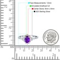 thumbnail image 4 of Oval Engagement Ring Accent Vintage Simulated CZ 925 Sterling Silver Size 9, 4 of 5