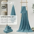 thumbnail image 2 of 12 Piece Family Towels Set for Bathroom, Quick Drying, High Absorbent Ultra Soft Towel Sheet, Includes 4 Bath Towels, 4 Hand Towels, & 4 Washcloths (Turquoise), 2 of 7