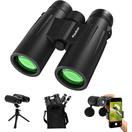 Usogood 12x50 Binoculars for Adults Bird Watching with Tripod Phone Adapto, High-Powered Binoculars for Stargazing, Traveling, Hunting and Hiking
