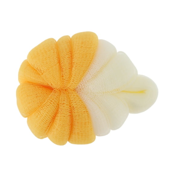 Unique Bargains 1 Pc Bath Shower Loofah Sponge Body Puffs for Shower 4.33"x3.74"x1.77" Orange