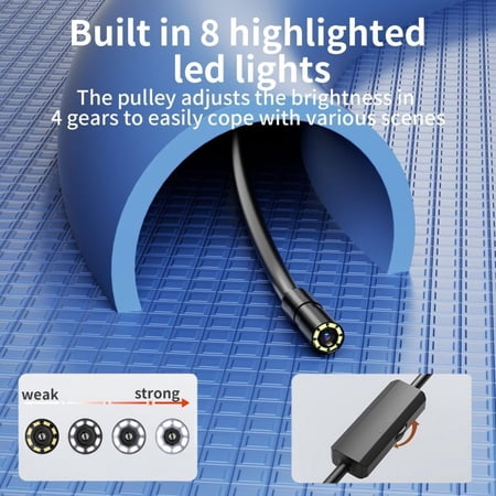 Slim 5.5mm Endoscope Camera for iPhone 17/16/15/14/13/12/11 Pro Max & iPad, USB-C Direct Plug Borescope Camera Compatible with Samsung Galaxy S25/S24/S23/S22/S21<16.5FT/5M Semi Rigid Inspection Cam
