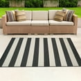 thumbnail image 6 of Couristan Afuera Yacht Club 6'6" x 9'6" Onyx Black and Ivory Stripe Outdoor Rectangle Rug, 6 of 10