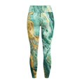 thumbnail image 6 of Renewold Green Gold Marble Yoga Pants for Women with Pockets Full Length Workout Leggings High Waist Tummy Control Lounge Pants Activewear Stylish Womens Leggings, XS, 6 of 8