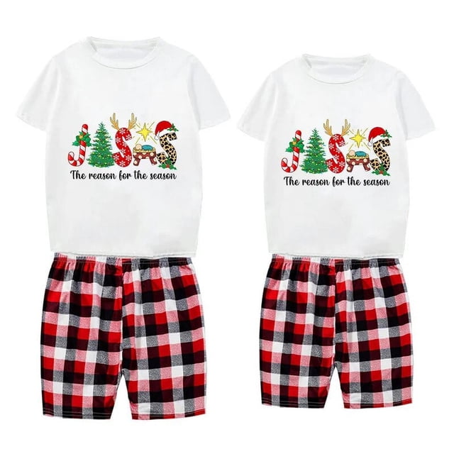 Conjuntos de pijamas de pareja de Navidad, ropa de dormir corta, Feliz Navidad a mi otro medio adulto