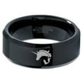 thumbnail image 2 of Tungsten Yin Yang Mythical Unicorns Band Ring 8mm Men Women Comfort Fit Black Beveled Edge Polished, 2 of 4
