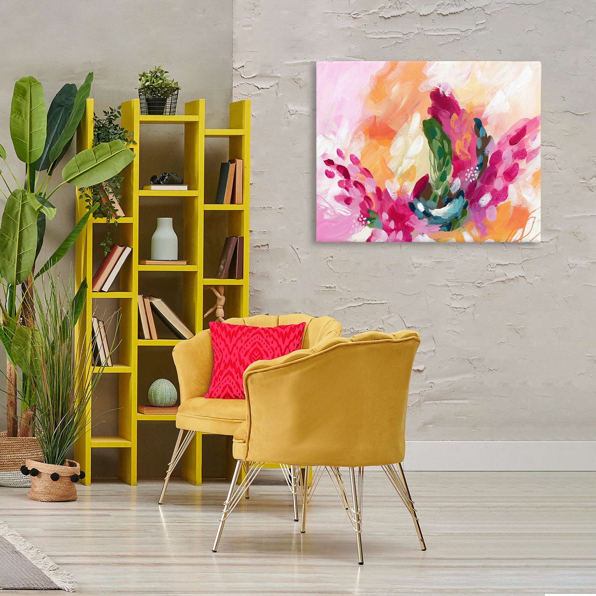Stupell Industries Tropical Punch Abstraction Abstract Painting Gallery Wrapped Canvas Art Print Wall Art, 40 x 30