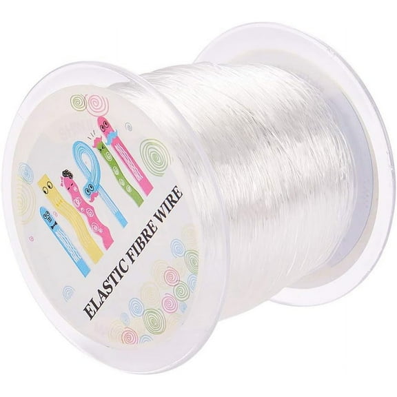 109 Yards Clear Korean Elastic Crystal Thread 1mm Stretch String Cord Crafting DIY Thread for Bracelets Gemstone Jewelry Making Beading Craft Sewing