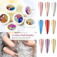 thumbnail image 3 of Polvo de espejo para uñas en 3 colores metálicos con 2 pinceles - Efecto cromo brillante #12, 3 of 6