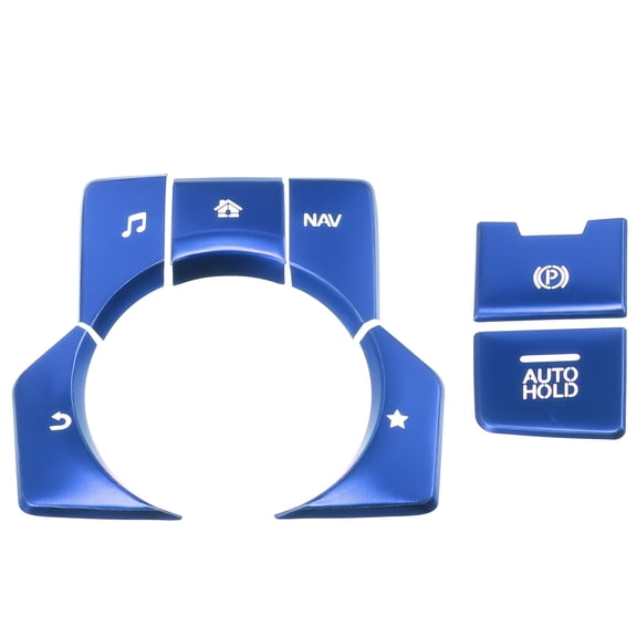 Unique Bargains Car Center Console Gear Panel Multi-Media Handbrake Switch Cover for Mazda CX-5 17-20 Blue (Set of 7)