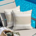 thumbnail image 2 of Throw Pillow Covers, Farmhouse Cream Striped Decorative Throw Pillow Covers 20x20 Inch, Modern Minimalist Stripes Square Linen Pillow Cases for Couch/Living Room/Sofa, 2 of 9
