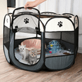 thumbnail image 7 of XIBUFE 2026 New Dog Playpen,Foldable Dog \U0026 Cat Playpen,Oxford Cloth Pet Tent,Scratch-Resistant Indoor Pet Cage,Portable Puppy \U0026 Kitten Pen with Breathable Mesh,Grey \U0026 White, 7 of 7