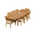 thumbnail image 5 of Grade-A Teak Dining Set: 8 Seater 9 Pc: 122" Caranas Rectangle Table And 8 Vellore Stacking Arm Chairs Outdoor Patio WholesaleTeak #51VL2909, 5 of 6