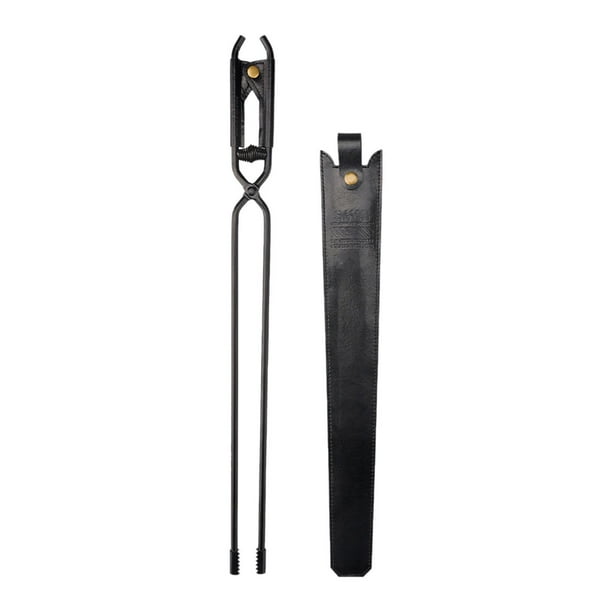 Pinzas para fogatas, pinzas resistentes para carbón, pinzas para leña, pinzas para chimenea con PU 44x4x2cm