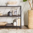thumbnail image 3 of Metal X Frame 40" Industrial Wood Bookshelf - Dark Walnut, 3 of 12