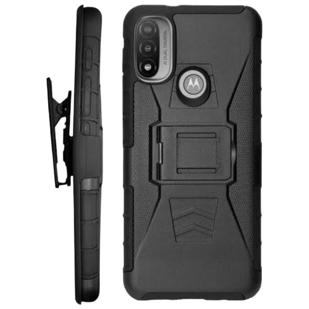 Funda Uso Rudo Clip 360 Para Motorola E20 Más 2 Micas De Cristal